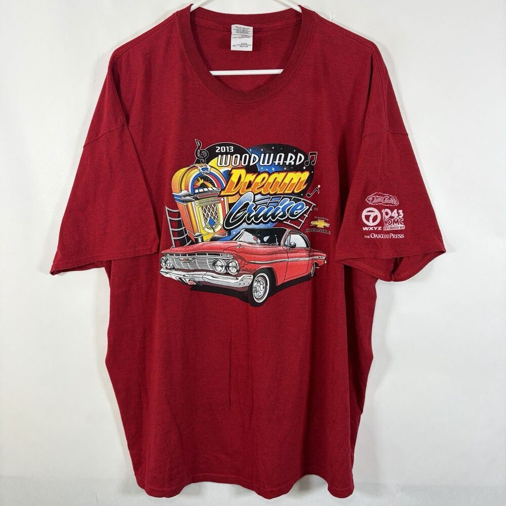 Woodward Dream Cruise 2013 T Shirt Mens 2XL XXL Red Short Sleeve Gildan Tag